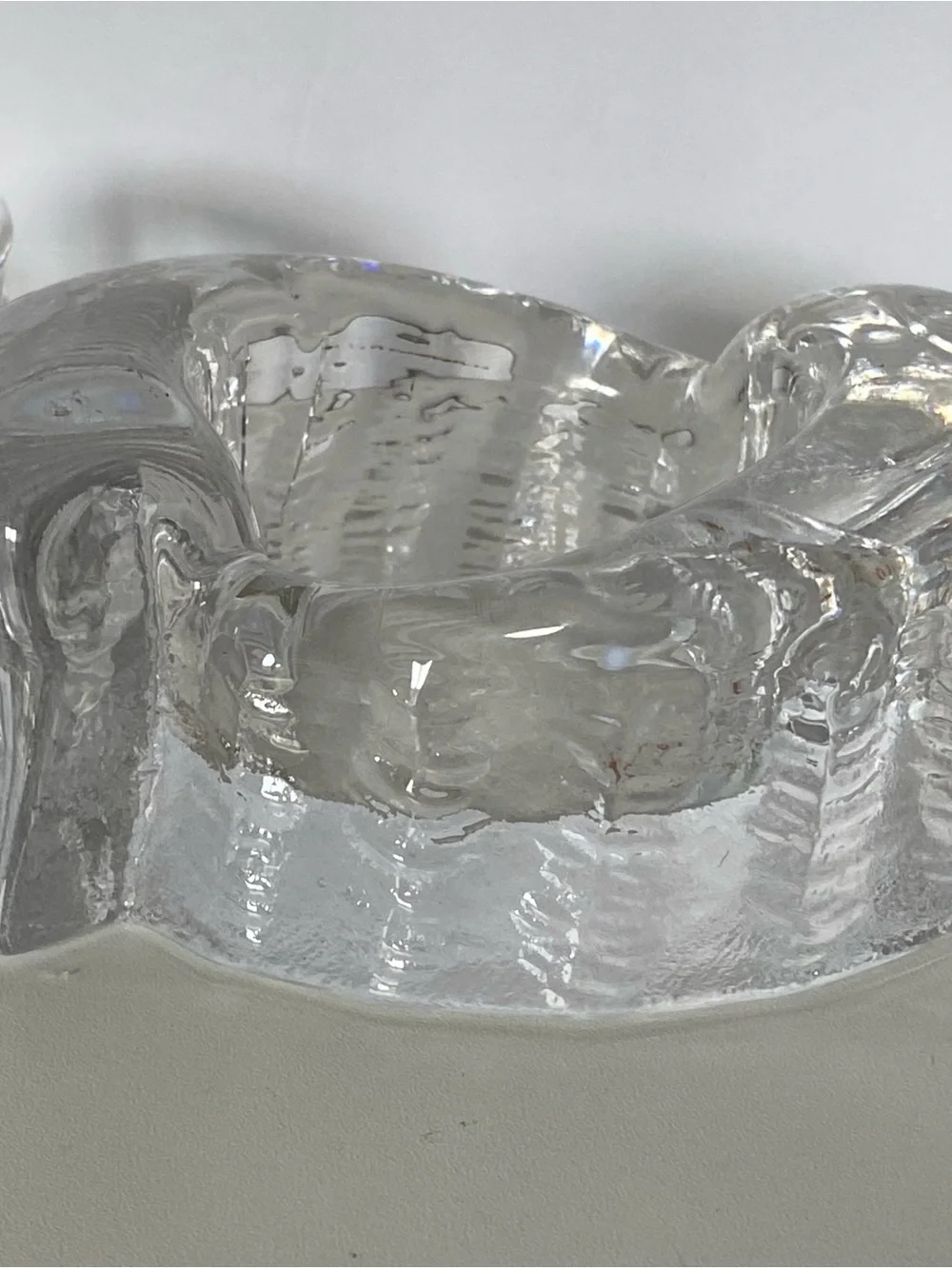 Not sure if these are candle holder or ashtray Vintage MCM Swedish Ice Glass